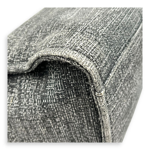 Deauville Tote Bag Grey in Tweed, Silver hardware