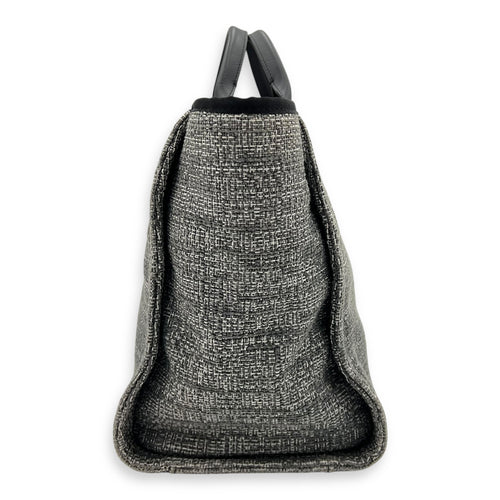 Deauville Tote Bag Grey in Tweed, Silver hardware