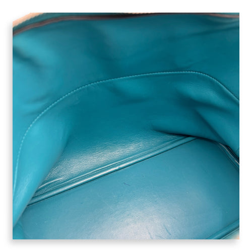 Bolide 35 Turquoise Top Handle Bag in Clemence, Palladium hardware