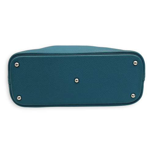 Bolide 35 Turquoise Top Handle Bag in Clemence, Palladium hardware