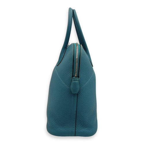 Bolide 35 Turquoise Top Handle Bag in Clemence, Palladium hardware
