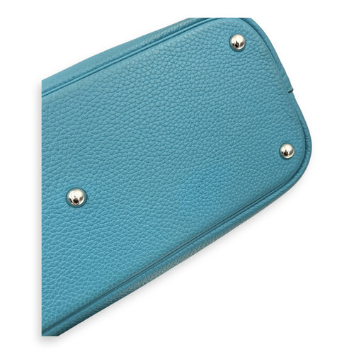 Bolide 35 Turquoise Top Handle Bag in Clemence, Palladium hardware