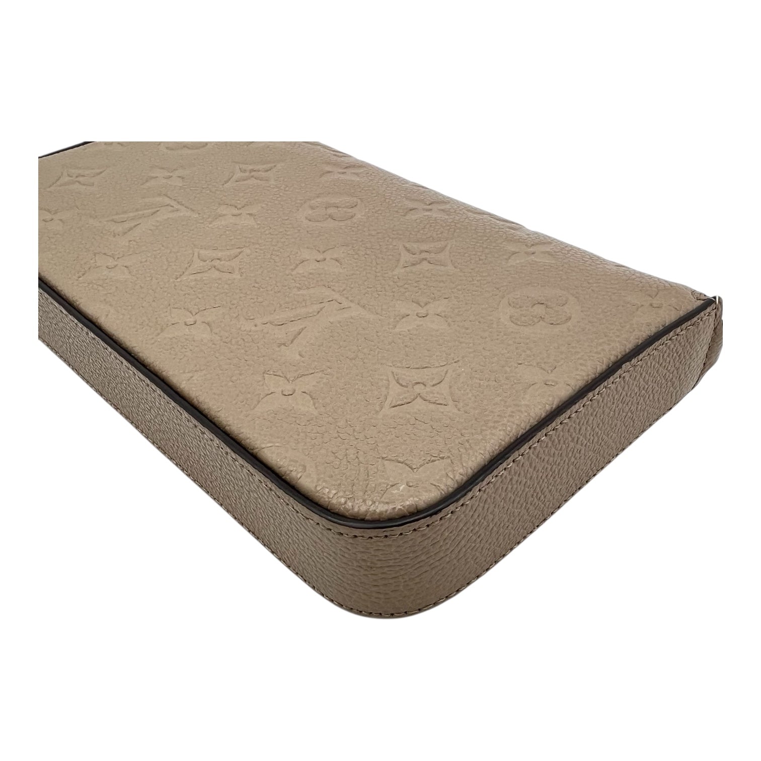 Felicie Crossbody Bag Beige in Empreinte Leather, Gold hardware