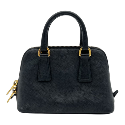 Saffiano Top Handle Bag Black in Saffiano Leather, Gold hardware