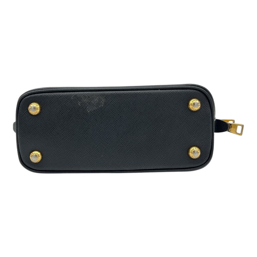 Saffiano Top Handle Bag Black in Saffiano Leather, Gold hardware