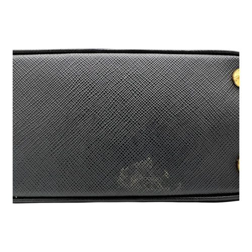 Saffiano Top Handle Bag Black in Saffiano Leather, Gold hardware