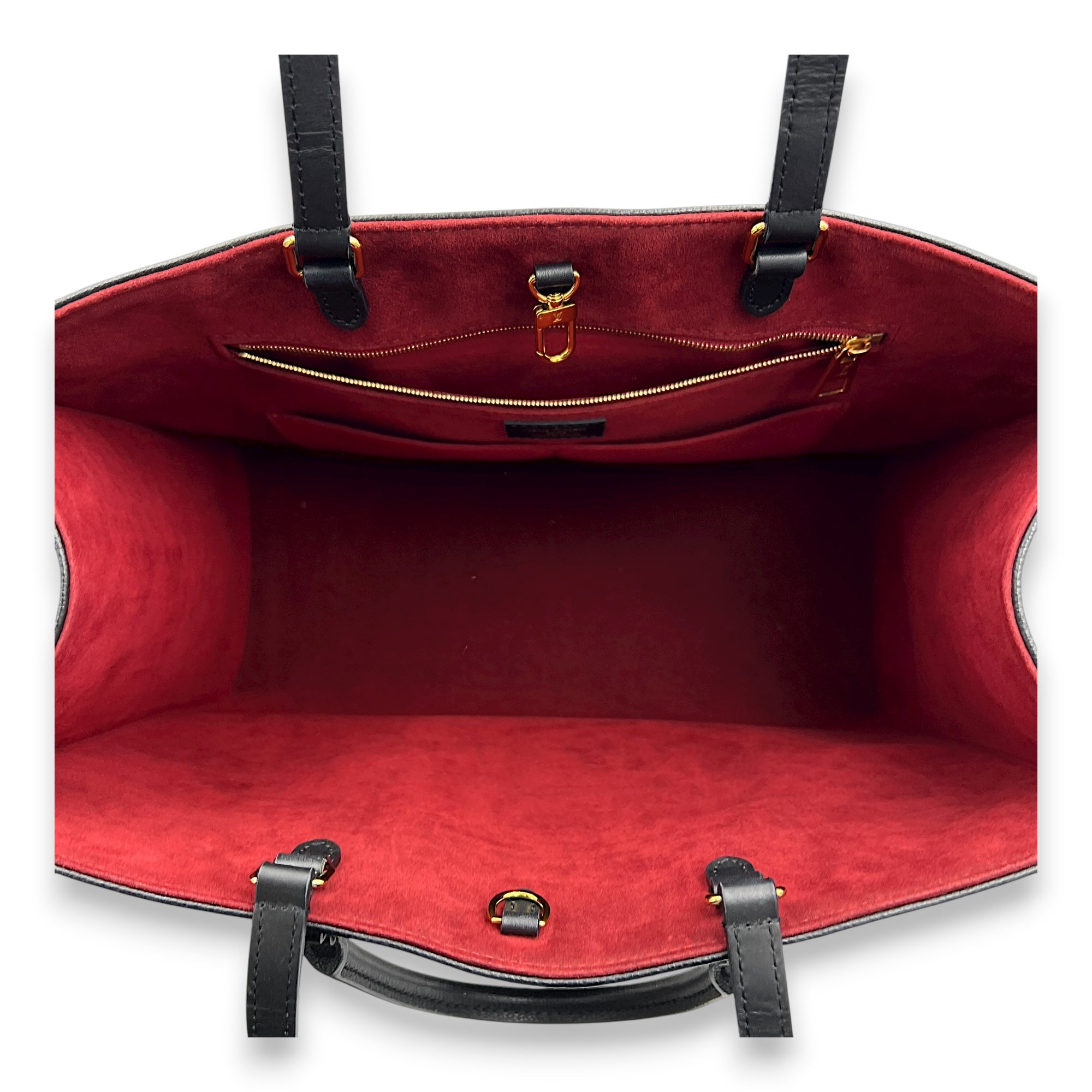 OnTheGo GM Black Tote Bag in Calfskin, Gold hardware