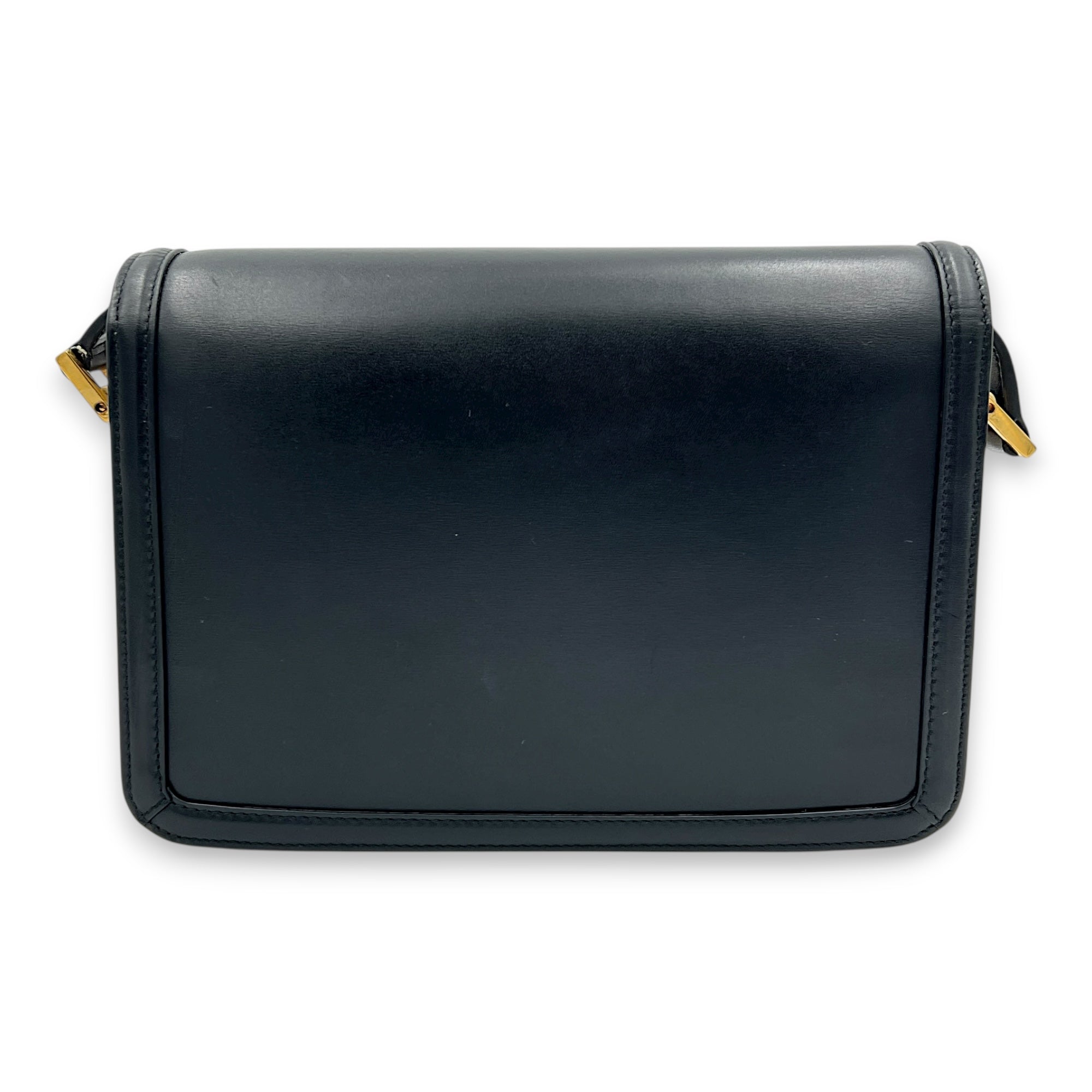 Solferino Crossbody Bag Black in Calfskin, Gold hardware