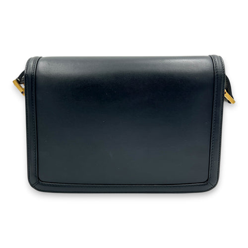 Solferino Crossbody Bag Black in Calfskin, Gold hardware