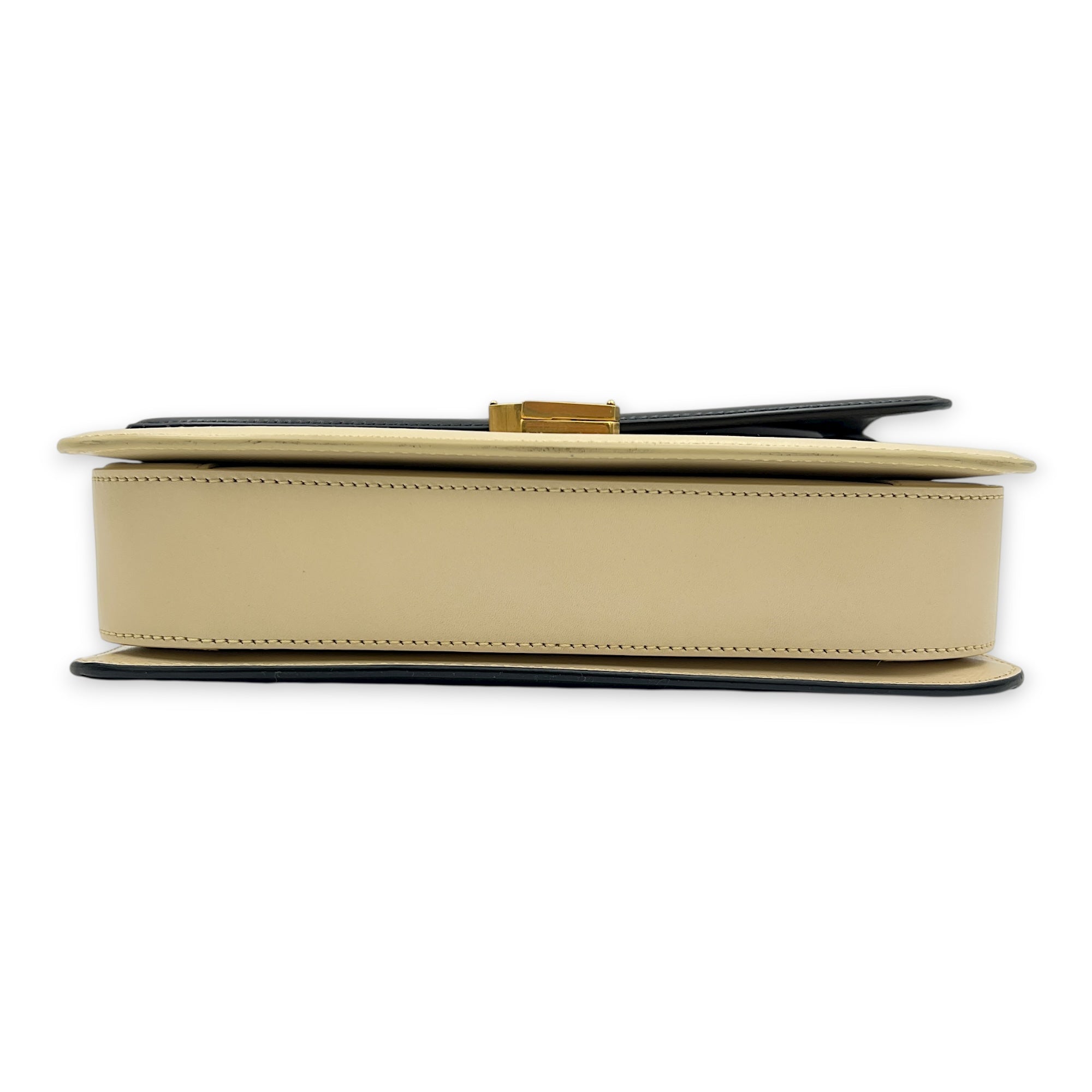 Solferino Crossbody Bag Black in Calfskin, Gold hardware