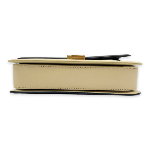 Solferino Crossbody Bag Black in Calfskin, Gold hardware