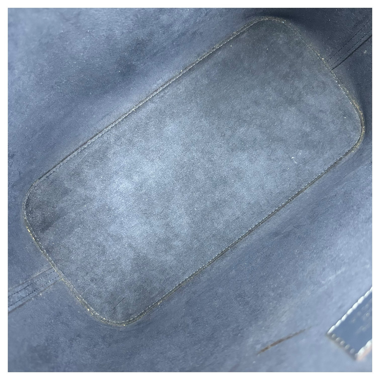 Neverfull Tote Bag Blue in Epi Leather, Silver hardware