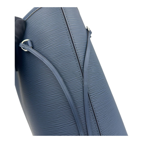Neverfull Tote Bag Blue in Epi Leather, Silver hardware