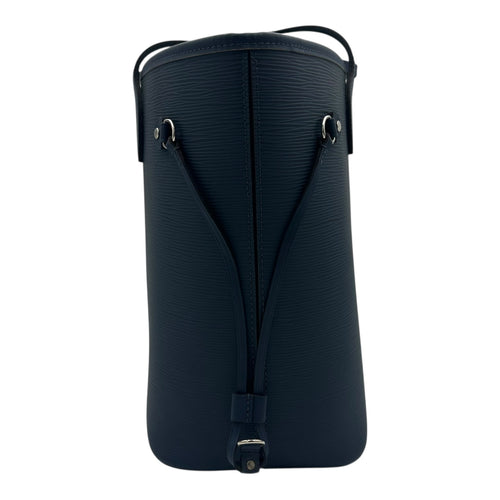 Neverfull Tote Bag Blue in Epi Leather, Silver hardware