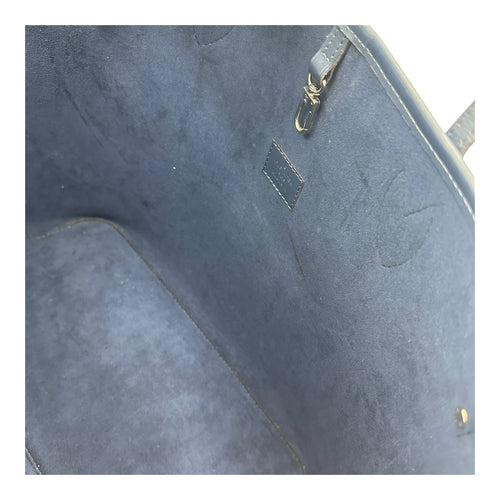 Neverfull Tote Bag Blue in Epi Leather, Silver hardware