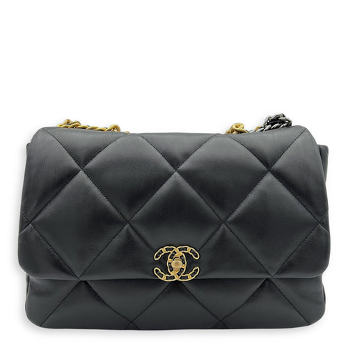 C19 Shoulder Bag Black in Lambskin, Mixed hardware