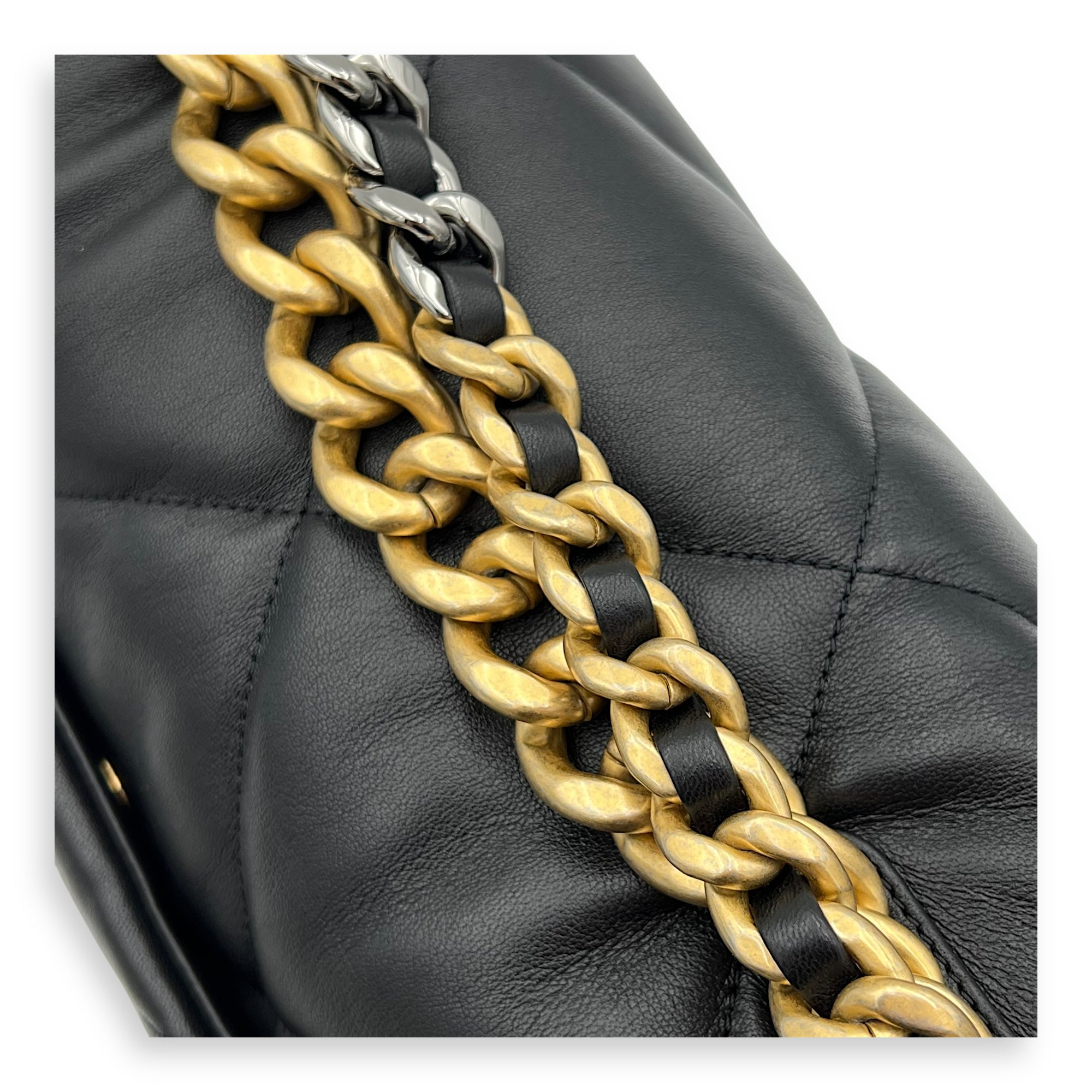 C19 Shoulder Bag Black in Lambskin, Mixed hardware