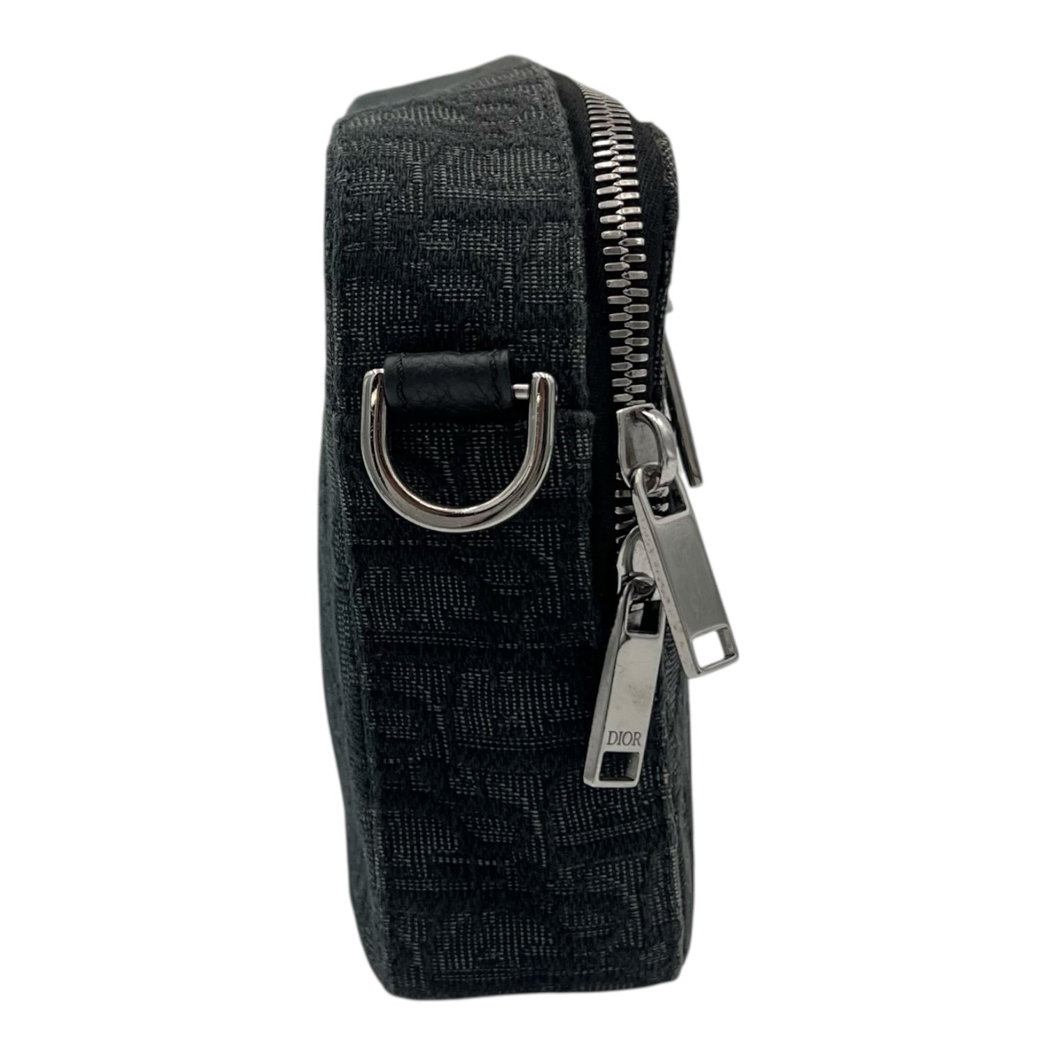 Safari Shoulder Bag Black in Canvas, Silver hardware