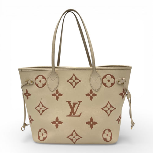 Neverfull Tote Bag White in Empreinte Leather, Gold hardware