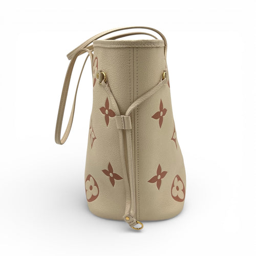 Neverfull Tote Bag White in Empreinte Leather, Gold hardware