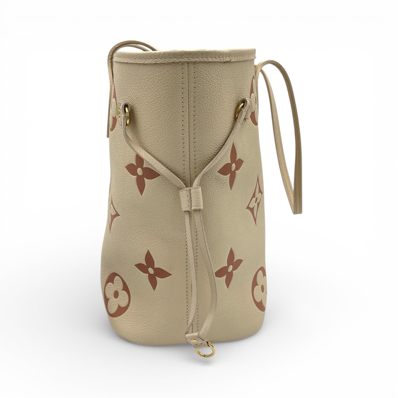 Neverfull Tote Bag White in Empreinte Leather, Gold hardware