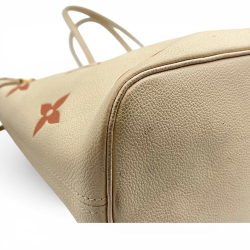 Neverfull Tote Bag White in Empreinte Leather, Gold hardware