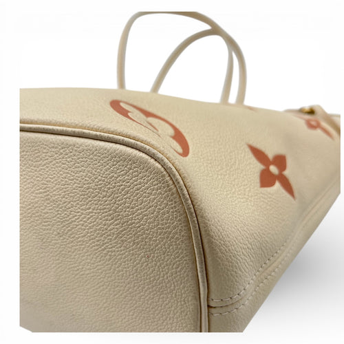 Neverfull Tote Bag White in Empreinte Leather, Gold hardware