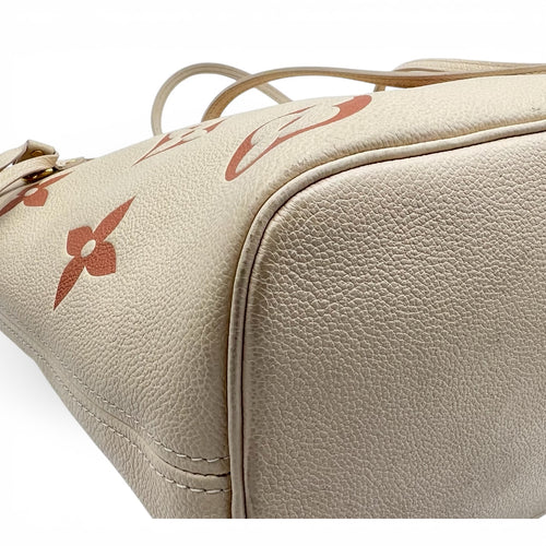 Neverfull Tote Bag White in Empreinte Leather, Gold hardware
