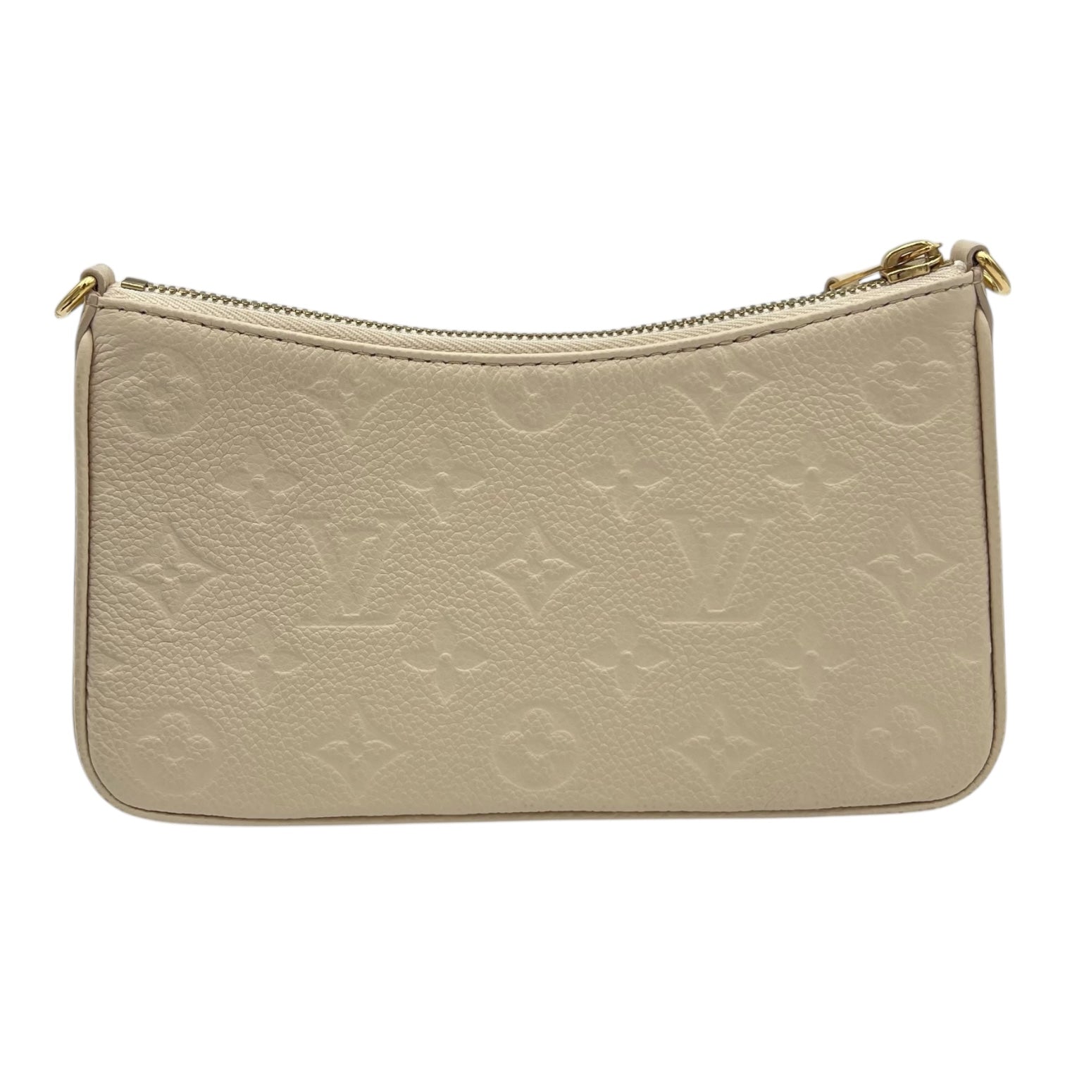 Easy Pouch On Strap Shoulder Bag White in Empreinte Leather, Gold hardware