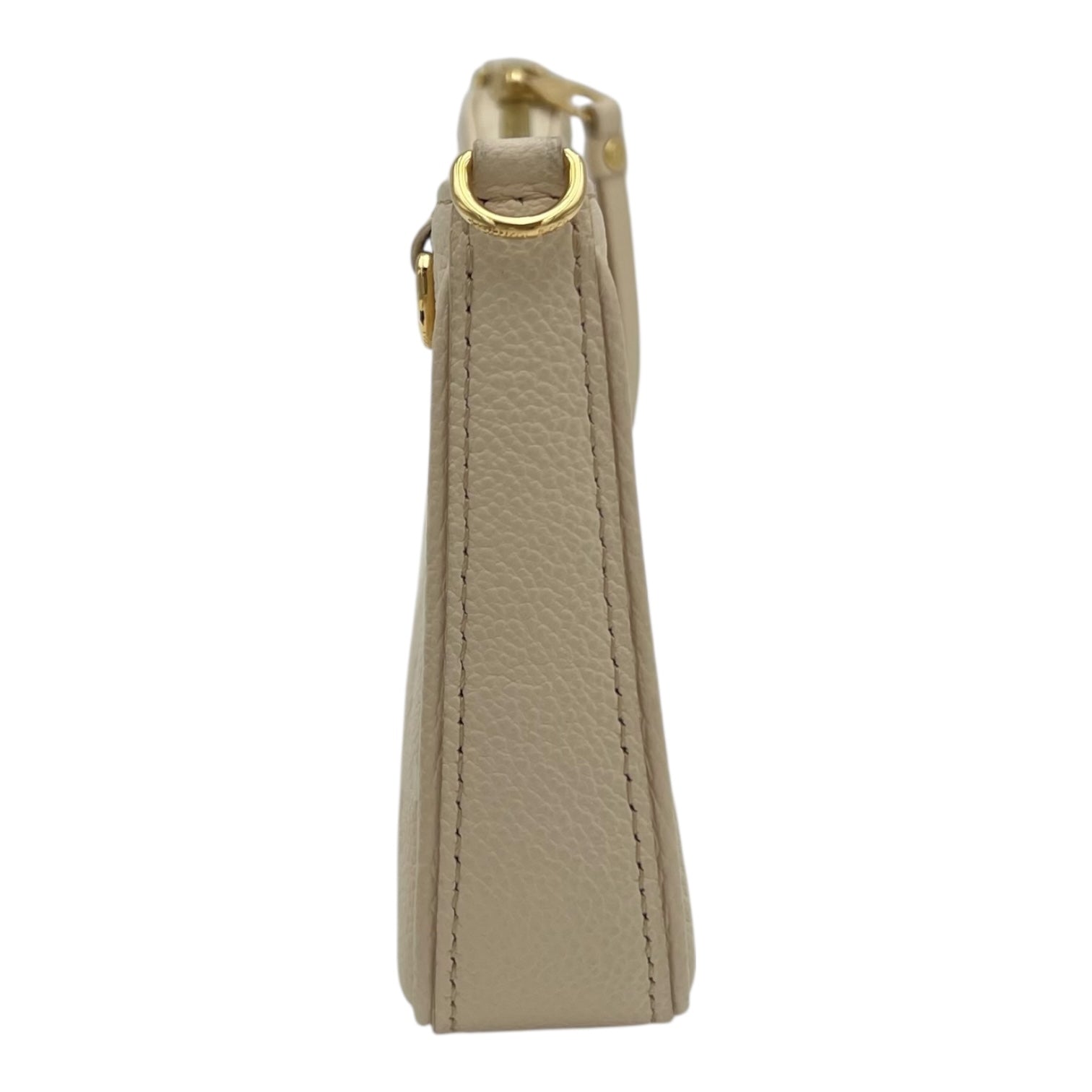 Easy Pouch On Strap Shoulder Bag White in Empreinte Leather, Gold hardware
