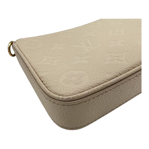 Easy Pouch On Strap Shoulder Bag White in Empreinte Leather, Gold hardware