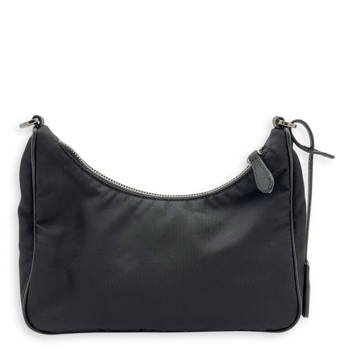 Re-Edition 2005 Shoulder Bag Black in Nylon, Silver hardware