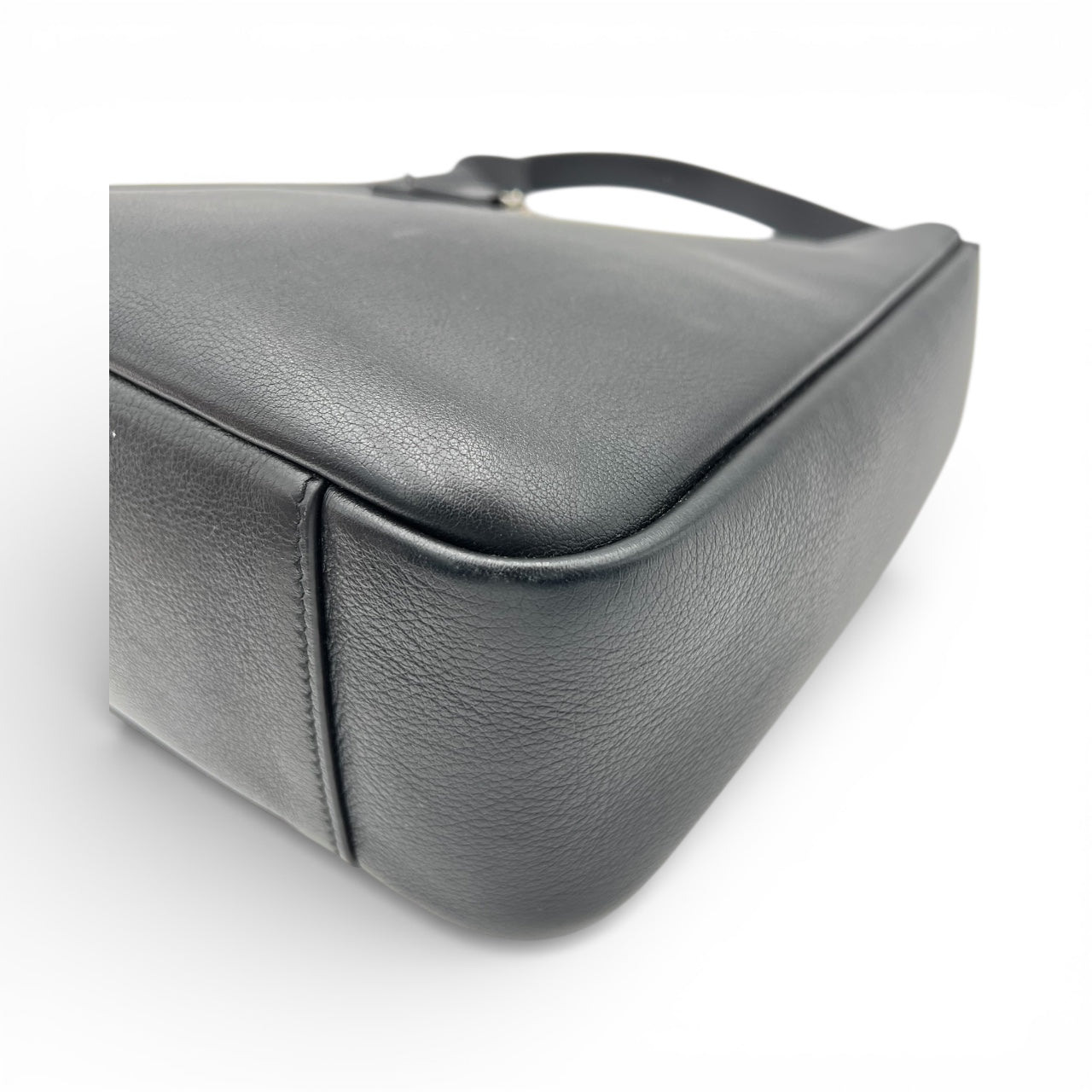 Le 5 A 7 Small Black Shoulder Bag in Calfskin, Silver hardware