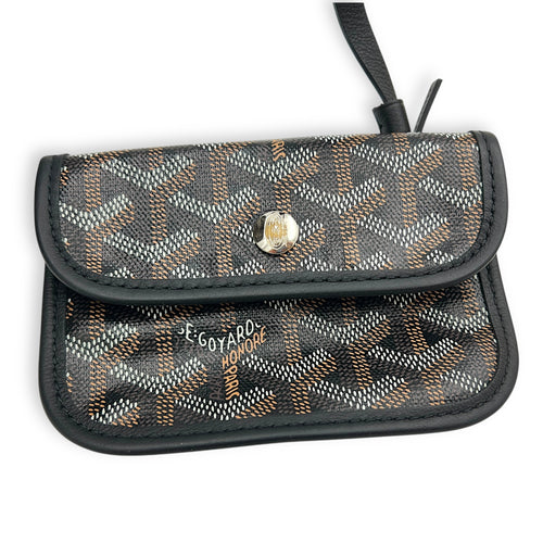 Anjou Mini Black Tote Bag in Coated Canvas, Silver hardware