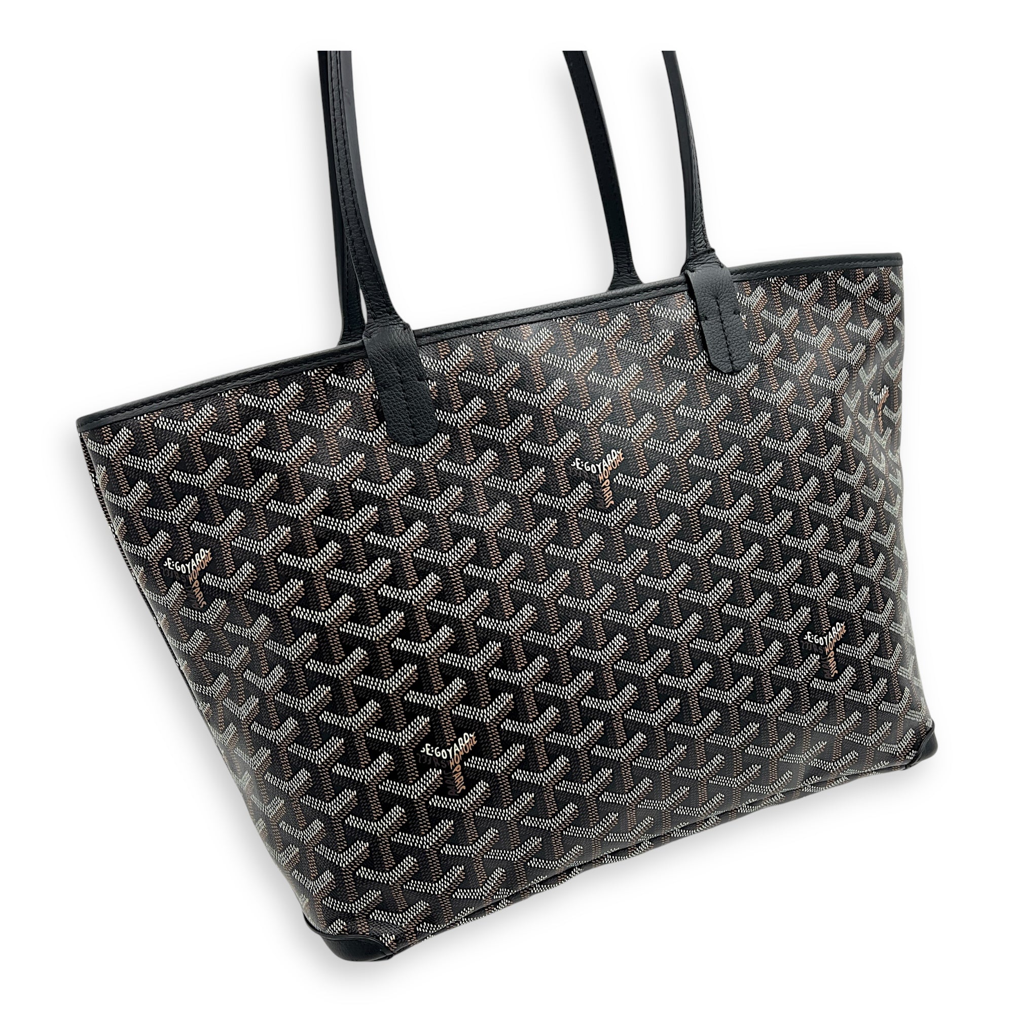 Artois Tote Bag Black in Coated Canvas, Silver hardware