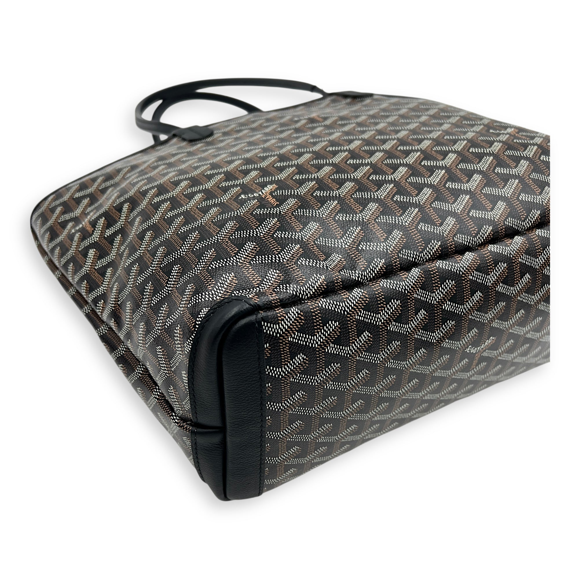 Artois Tote Bag Black in Coated Canvas, Silver hardware