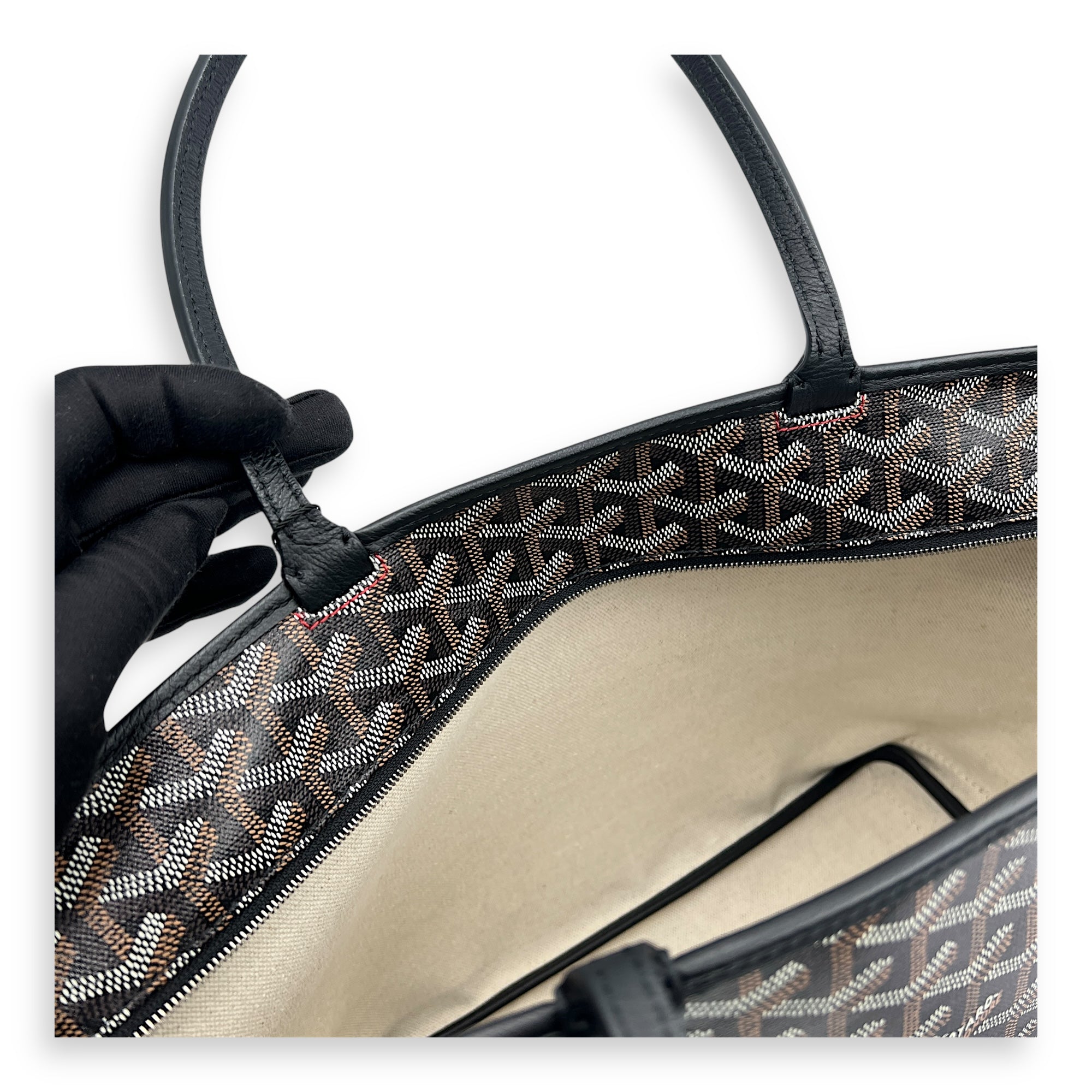 Artois Tote Bag Black in Coated Canvas, Silver hardware