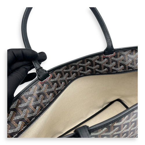 Artois Tote Bag Black in Coated Canvas, Silver hardware