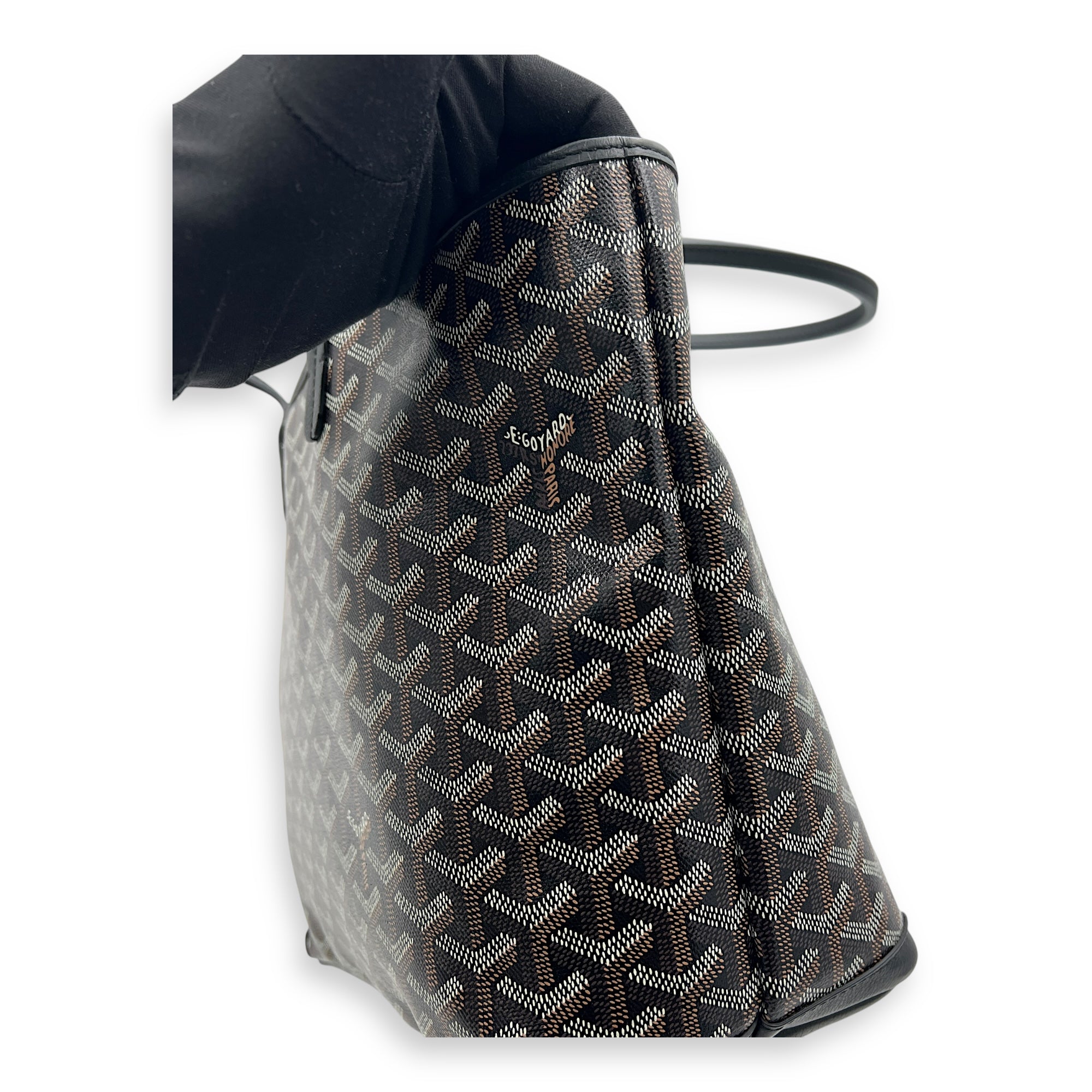 Artois Tote Bag Black in Coated Canvas, Silver hardware