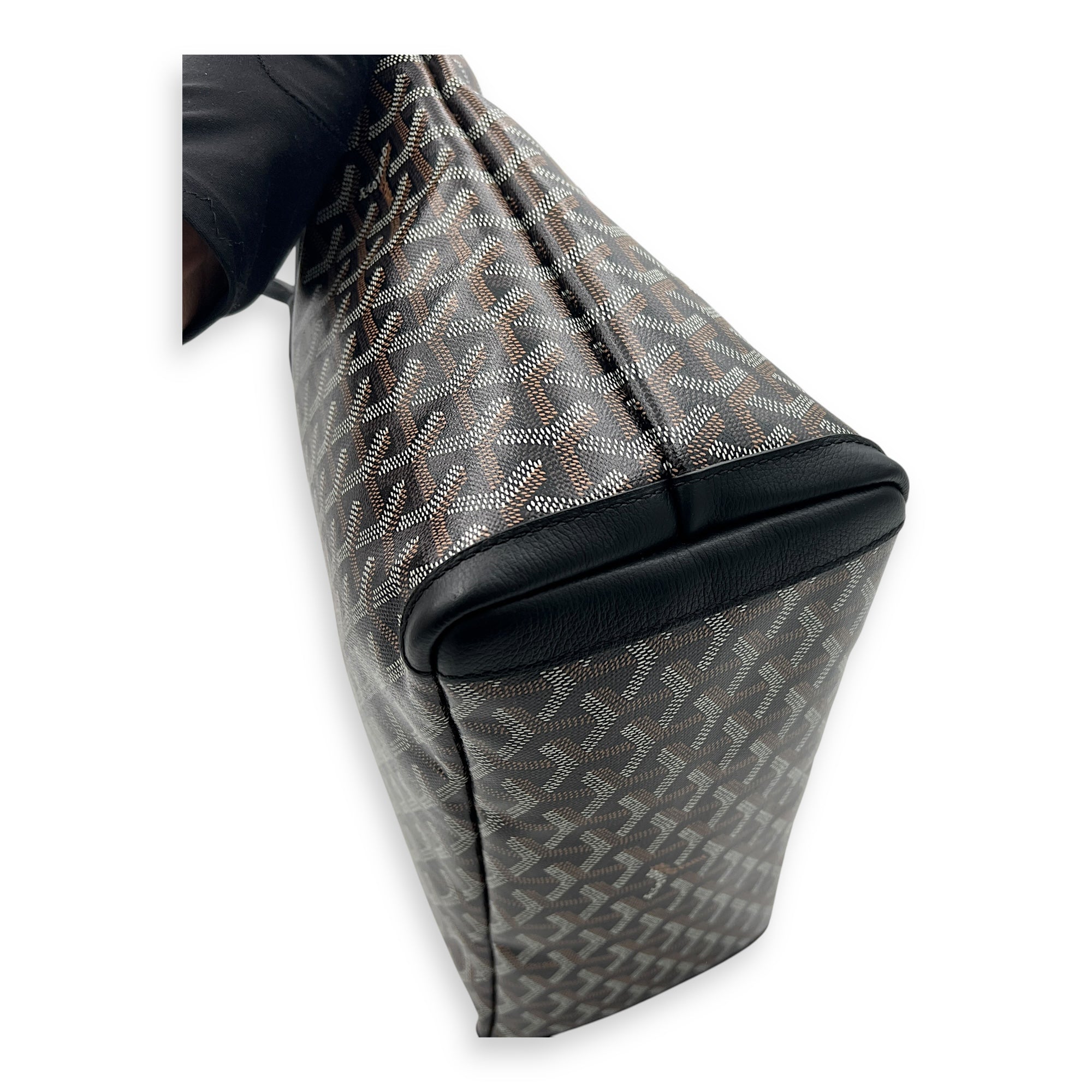 Artois Tote Bag Black in Coated Canvas, Silver hardware