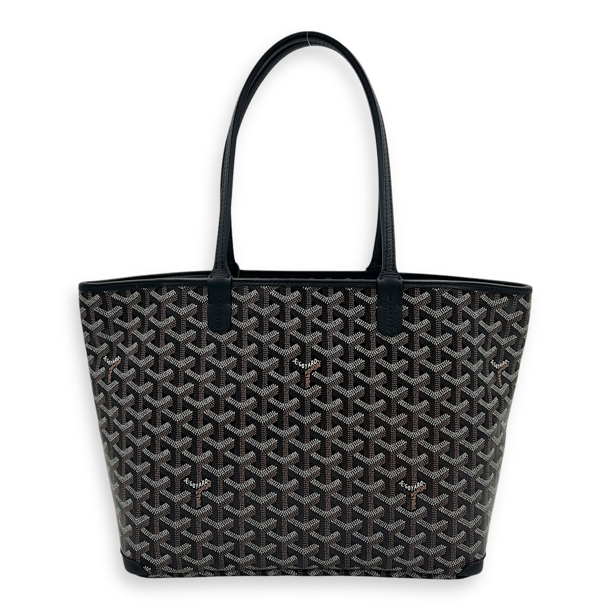 Artois Tote Bag Black in Coated Canvas, Silver hardware