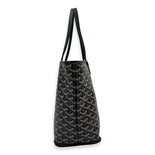 Artois Tote Bag Black in Coated Canvas, Silver hardware