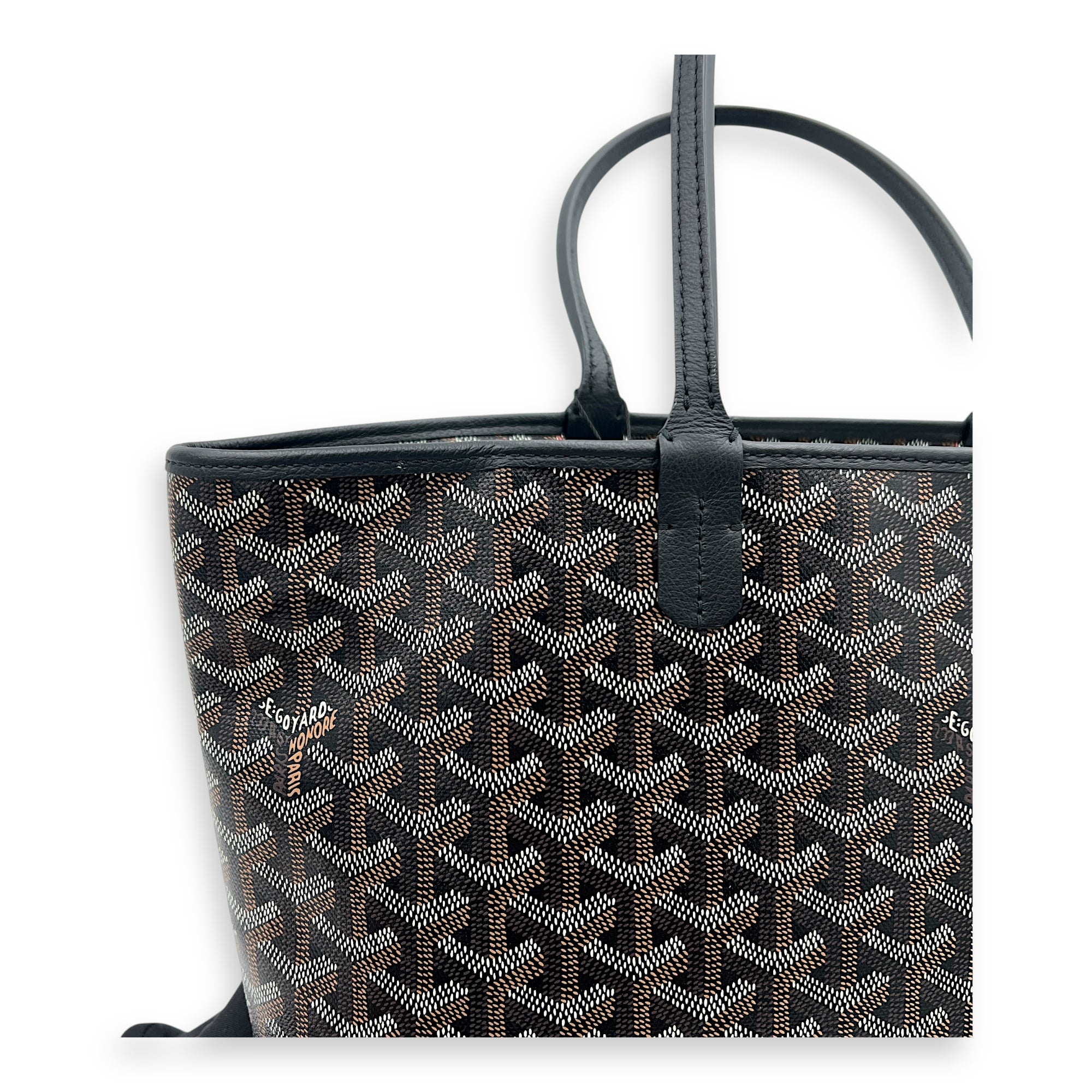 Artois Tote Bag Black in Coated Canvas, Silver hardware