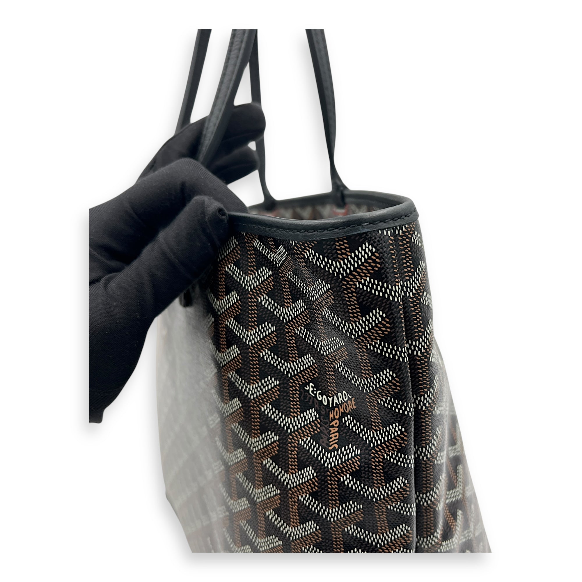 Artois Tote Bag Black in Coated Canvas, Silver hardware