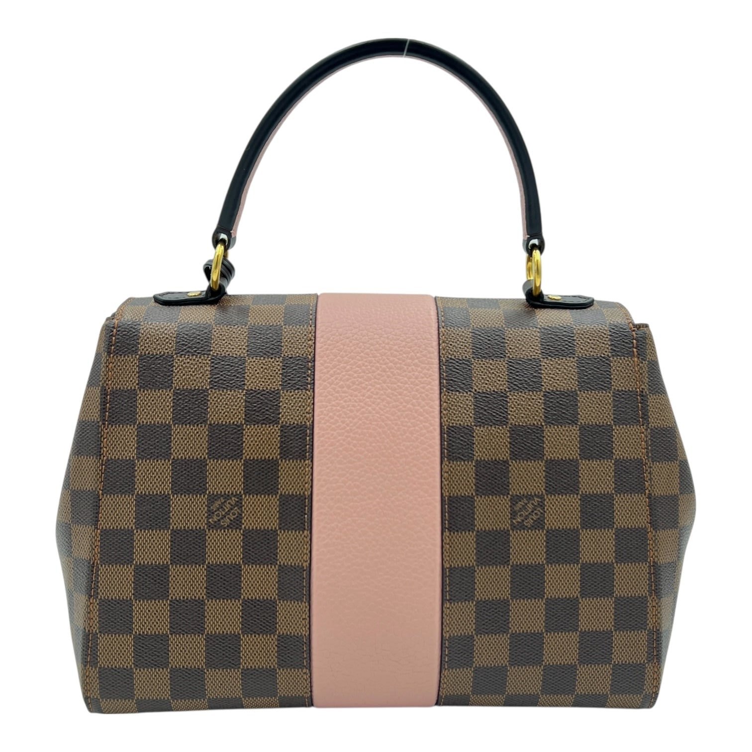 Bondstreet MM Brown Top Handle Bag in Coated Canvas, Gold hardware