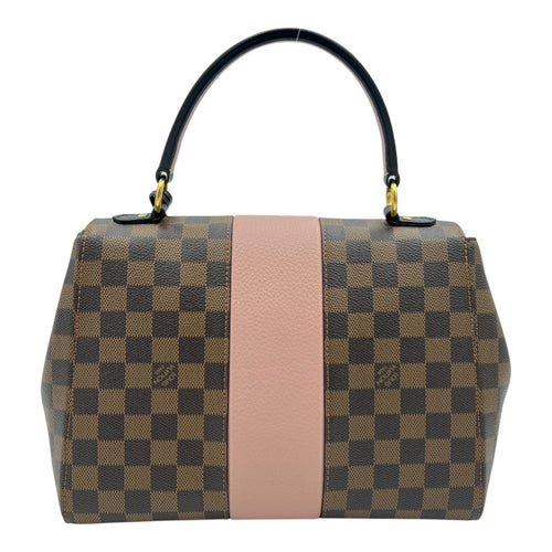 Bondstreet MM Brown Top Handle Bag in Coated Canvas, Gold hardware