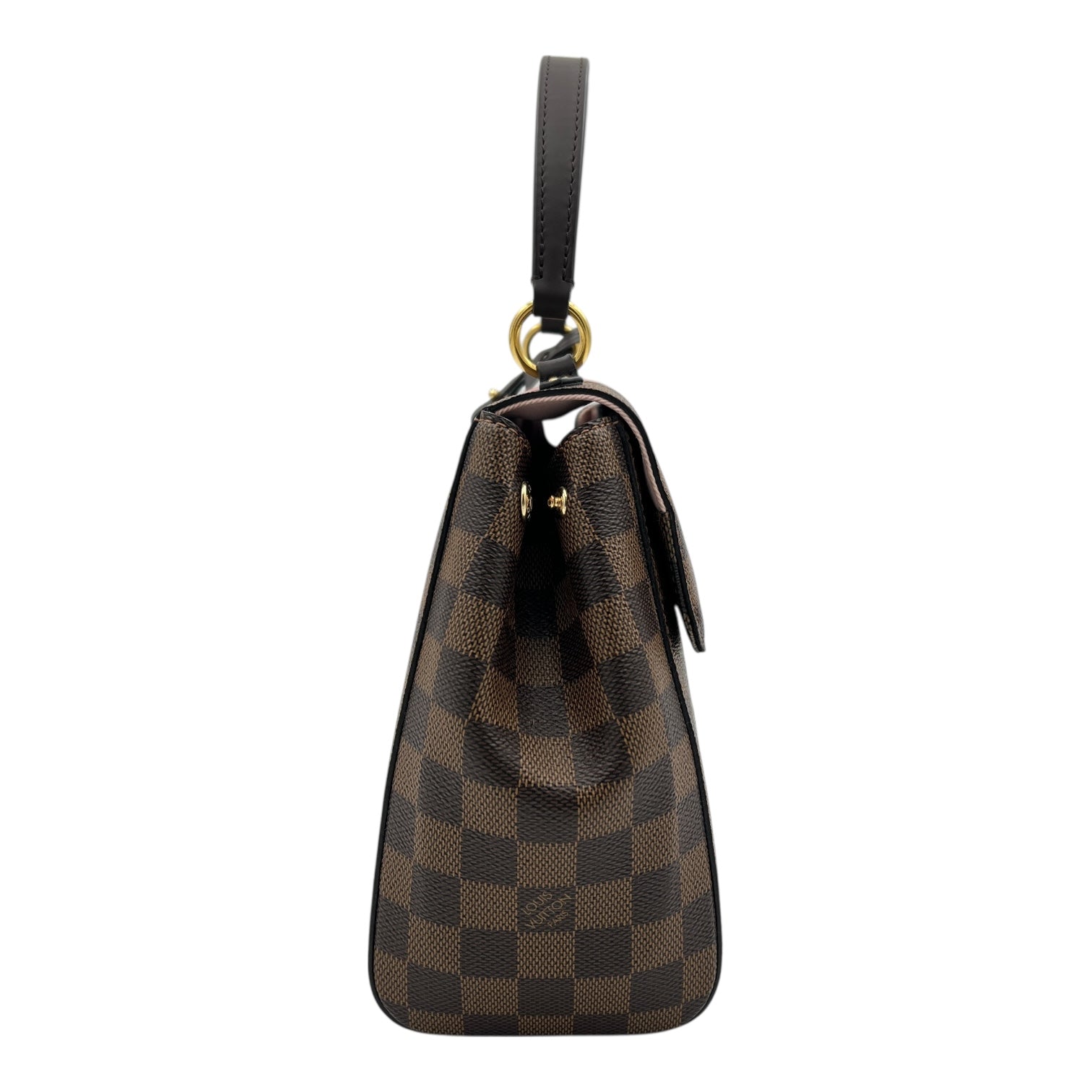 Bondstreet MM Brown Top Handle Bag in Coated Canvas, Gold hardware