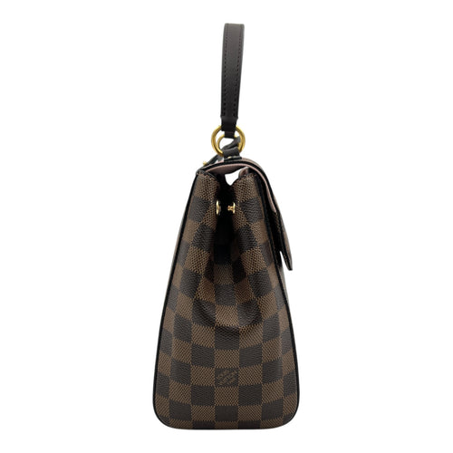 Bondstreet MM Brown Top Handle Bag in Coated Canvas, Gold hardware