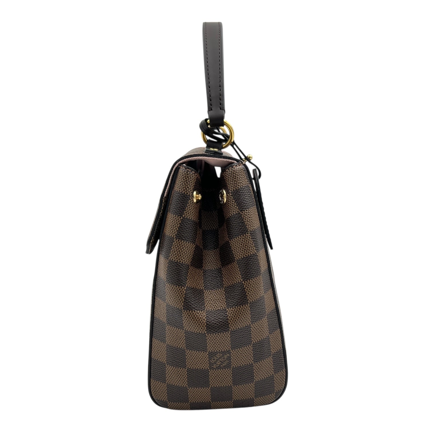 Bondstreet MM Brown Top Handle Bag in Coated Canvas, Gold hardware