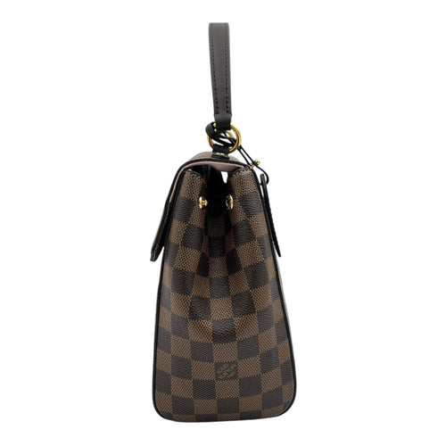 Bondstreet MM Brown Top Handle Bag in Coated Canvas, Gold hardware